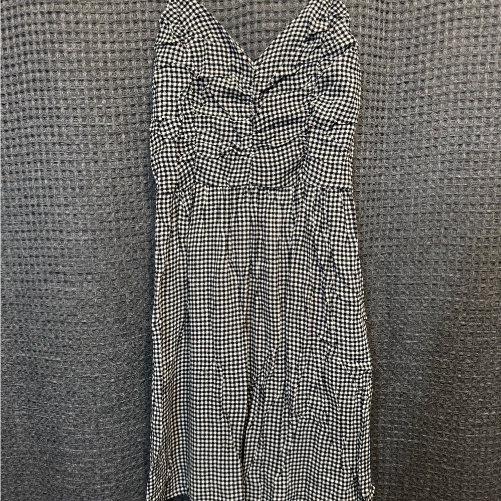 Black and White Gingham Women Dress